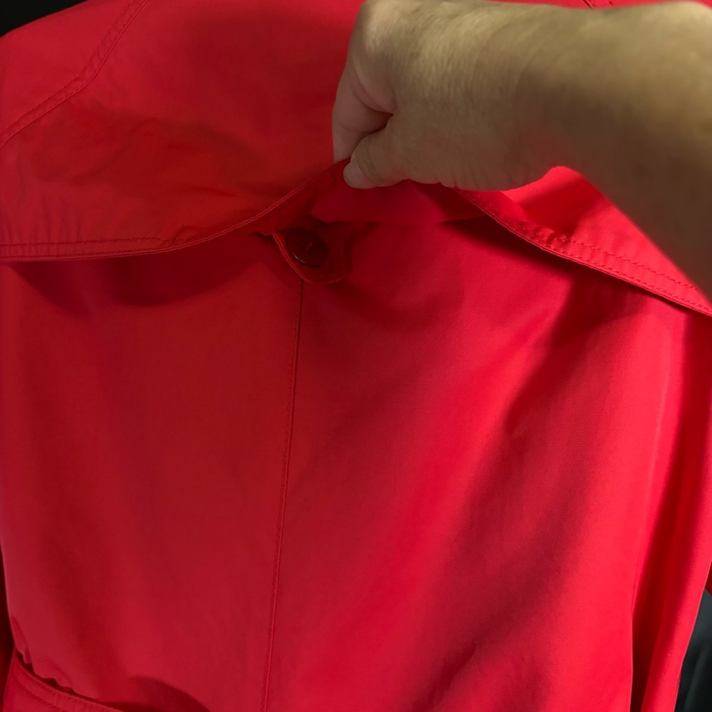 Women's Red Double-Breasted Trench Coat Sz S - Picture 12 of 16